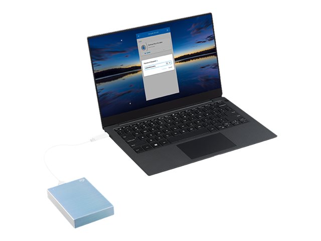 Seagate One Touch STKY1000402 - Hard drive - 1 TB - external (portable) - USB 3.0 - light blue - with Seagate Rescue Data Recovery