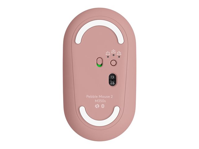 Logitech Pebble Mouse 2 M350s - Mouse - optical - 3 buttons - wireless - Bluetooth 5.2 LE - tonal rose