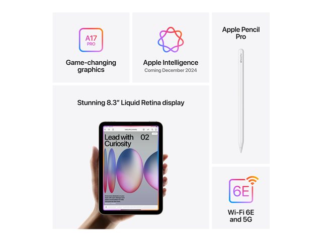 Apple iPad mini A17 Pro Wi-Fi + Cellular - Tablet - 256 GB - 8.3\" IPS (2266 x 1488) - 3G, 4G, 5G - blue
