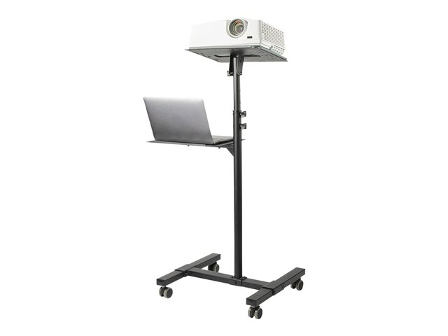 StarTech.com Mobile Projector and Laptop Stand/Cart, Heavy Duty Portable Projector Stand (2 Vented Shelves, hold 22lb/10kg each), Height Adjustable Rolling AV Presentation Cart with Wheels - Lockable Casters - Cart - for projector / notebook - steel