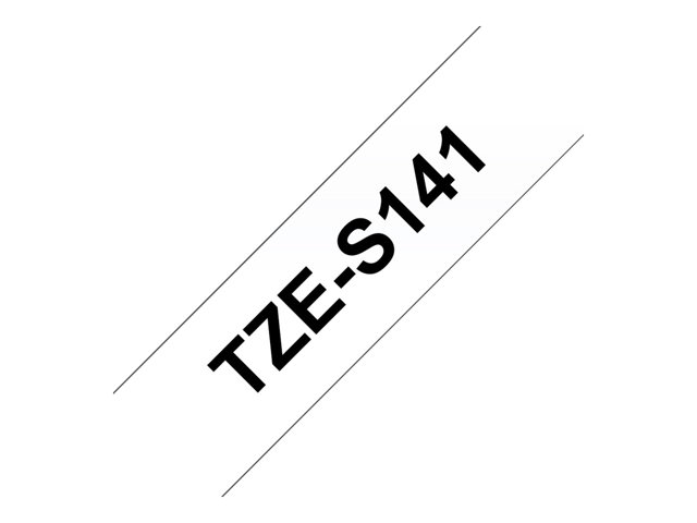 Brother TZe-S141 - Extra strength adhesive - black on clear - Roll (1.8 cm x 8 m) 1 cassette(s) laminated tape - for Brother PT-D600, P-Touch PT-D410, D450, D460, D610, D800, E310, E550, P900, P950