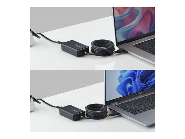 StarTech.com - USB-C power adapter - with 1.5 m Tethered USB-C Cable - AC 110-240 V - 65 Watt - black