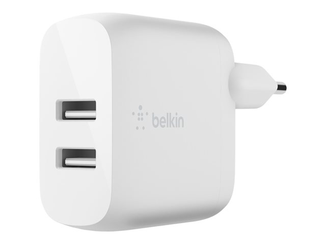 Belkin BoostCharge - Power adapter - 24 Watt - 2 output connectors (USB) - white