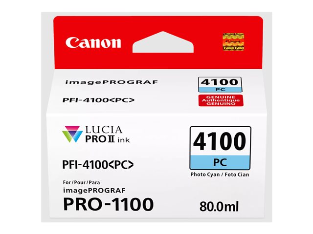 Canon PFI-4100 PC - 80 ml - photo cyan - original - hanging box - ink tank - for imagePROGRAF PRO-1100