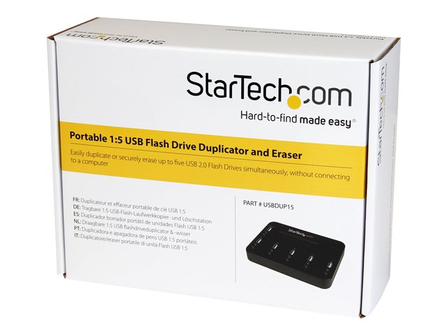 StarTech.com Standalone 1:5 USB Flash Drive Duplicator and Eraser - Flash Drive (USB 3.0/2.0/1.1) Copier - 2 Duplication Modes (USBDUP15) - USB drive duplicator - 5 bays