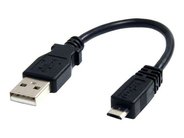 StarTech.com 6in Micro USB Cable - A to Micro B - USB to Micro B - USB 2.0 A Male to USB 2.0 Micro-B Male - 6-inches - Black (UUSBHAUB6IN) - USB cable - USB (M) to Micro-USB Type B (M) - USB 2.0 - 15 cm - black - for P/N: PIB2M21, PIB2MS1, PIB2S31, USB2PCARBK, USB2PCARBKS, USBLT2PCARW, USBUB2PCARB
