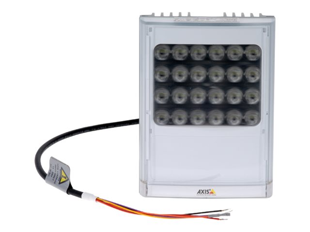 AXIS T90D35 - White LED illuminator - ceiling mountable, pole mountable, wall mountable - 12 - 24 V - indoor, outdoor - 42 Watt - white, silver - for AXIS D3110, M5075-G, P1385-E, P1455-LE, P1455-LE-3, Q1656, Q1656-B, Q1715, V5938 50