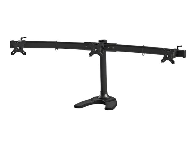 Neomounts FPMA-D700DD3 - Stand - for 3 LCD displays - black - screen size: 10\"-27\" - desktop stand, grommet, desk-mountable