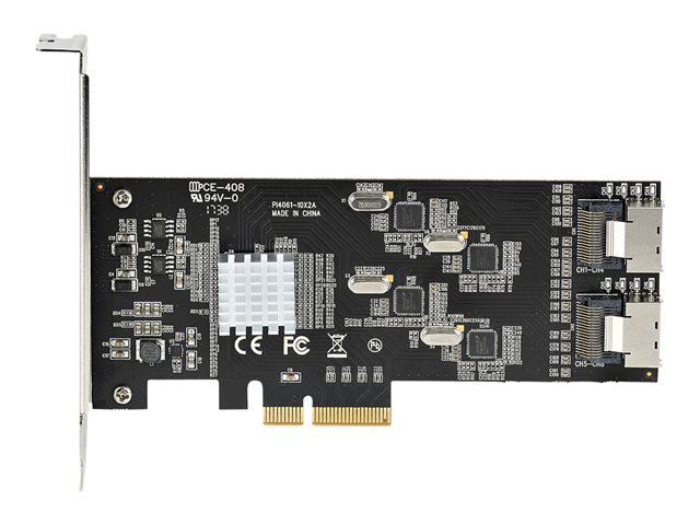 StarTech.com 8 Port SATA PCIe Card, PCI Express 6Gbps SATA Expansion Card with 4 Host Controllers, SATA PCIe Controller Card, PCI-e x4 Gen 2 to SATA III Adapter Card, Drive Cables Incl. - Windows/macOS/Linux (8P6G-PCIE-SATA-CARD) - Storage controller - SATA 6Gb/s / SAS 6Gb/s - low profile - PCIe 2.0 x4 - black