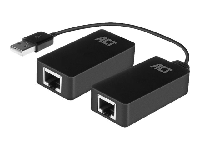 ACT Active USB 2.0 extender set 50m single CATx, with power adapter (retail)