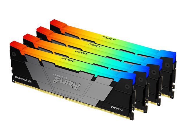 Kingston FURY Renegade RGB - DDR4 - kit - 32 GB: 4 x 8 GB - DIMM 288-pin - 3600 MHz / PC4-28800 - CL16 - 1.35 V - unbuffered - non-ECC - black