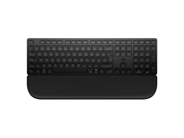 HP 580K - Keyboard - dual mode, 3-zone layout, multi-device, low profile key travel - full size - wireless - Bluetooth, 2.4 GHz - QWERTY - English - black