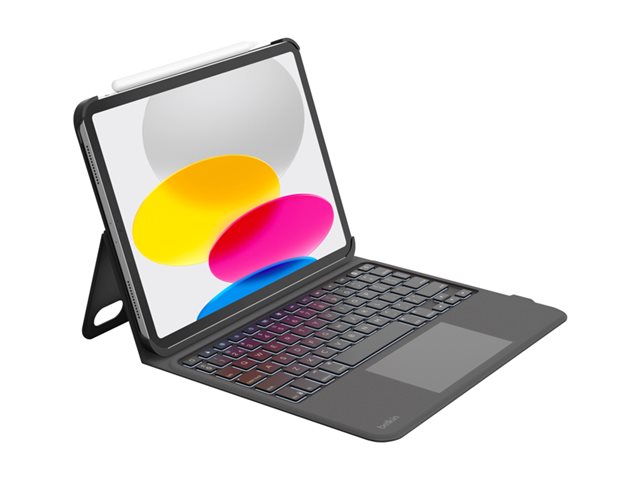 Belkin Connect - Keyboard and folio case (protective case) - with cradle - with trackpad - backlit - wireless - Bluetooth