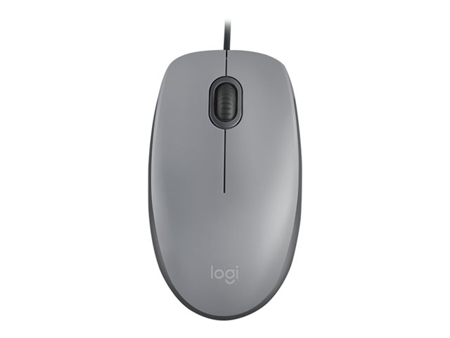 Logitech M110 Silent - Mouse - right and left-handed - optical - 3 buttons - wired - USB-A - mid grey