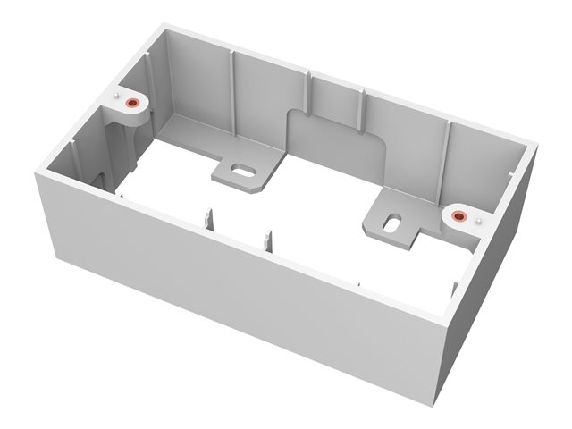 VISION Techconnect Modular AV Faceplate - LIFETIME WARRANTY - Double-Gang Surface Mount UK backbox - standard surface-mount backbox (pattress) - 146 x 86 x 45mm / 5.8\" x 3.4\" x 1.8\" - plastic - white