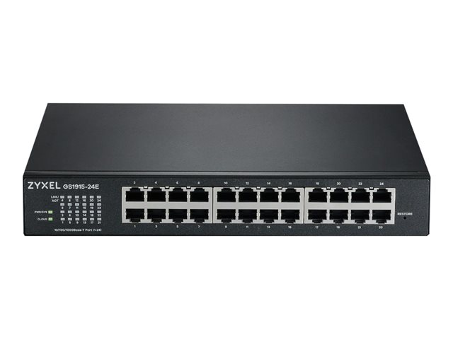 Zyxel GS1915 Series GS1915-24E - Switch - NebulaFLEX compatible - smart - 24 x 10/100/1000 - desktop, wall-mountable