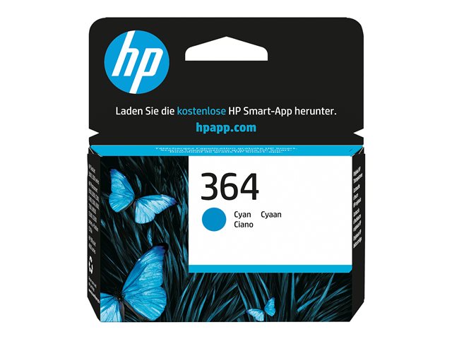 HP 364 - 3 ml - cyan - original - ink cartridge - for Deskjet 35XX, Photosmart 55XX, 55XX B111, 65XX, 7510 C311, 7520, Wireless B110