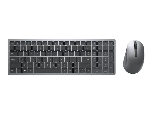 Dell Multi-Device KM7120W - Keyboard and mouse set - wireless - 2.4 GHz, Bluetooth 5.0 - UK - titan grey