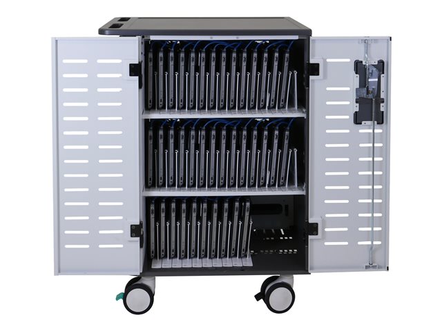 Ergotron Zip40 - Cart charge and management - for 40 tablets / notebooks - lockable - steel - grey, white - screen size: up to 15.6\"