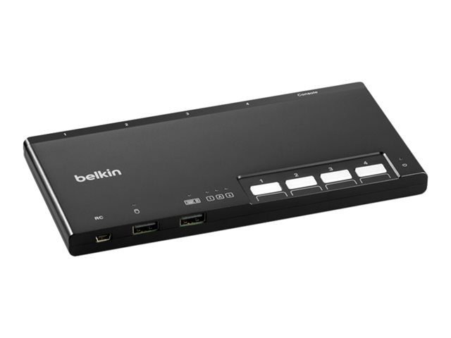 Belkin Modular Secure - KVM switch - 4 x KVM port(s) - 1 local user - desktop - TAA Compliant