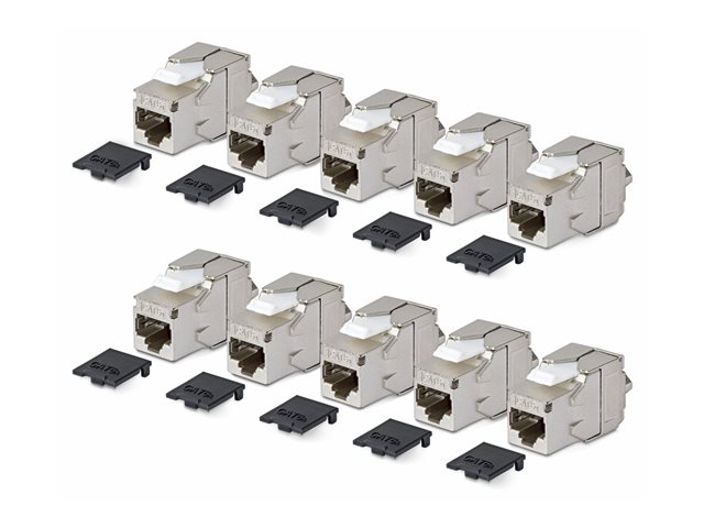 Cat6a Keystone Jack 10-Pack 180-Deg