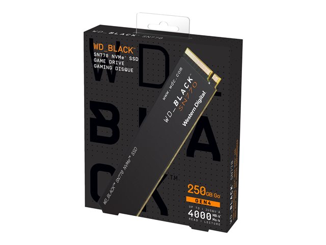 WD_BLACK SN770 WDS250G3X0E - SSD - 250 GB - internal - M.2 2280 - PCIe 4.0 x4 (NVMe)