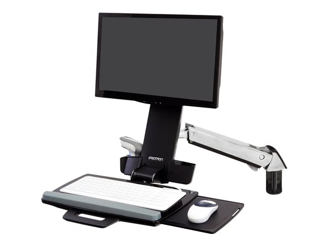 Ergotron StyleView - Mounting kit (wrist rest, track mount bracket kit, height adjust bracket, keyboard tray with left/right mouse tray, barcode scanner and mouse holder, combo arm) - for LCD display / PC equipment - polished aluminium - screen size: up to 24\"