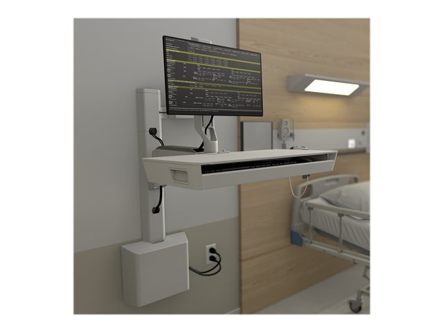Ergotron CareFit Combo Arm with Worksurface - Mounting kit (articulating arm, wall mount base, pull-out keyboard tray with integrated worksurface, track mount adapter) - modular - for LCD display / keyboard - plastic, aluminium - white - screen size: up to 27\" - wall-mountable