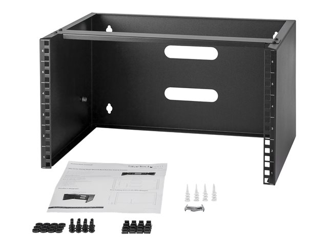 StarTech.com Wall Mount Patch Panel Bracket - 6U - 14in Deep (WALLMOUNT6) - Cabinet - wall mountable - black - 6U - 19\"