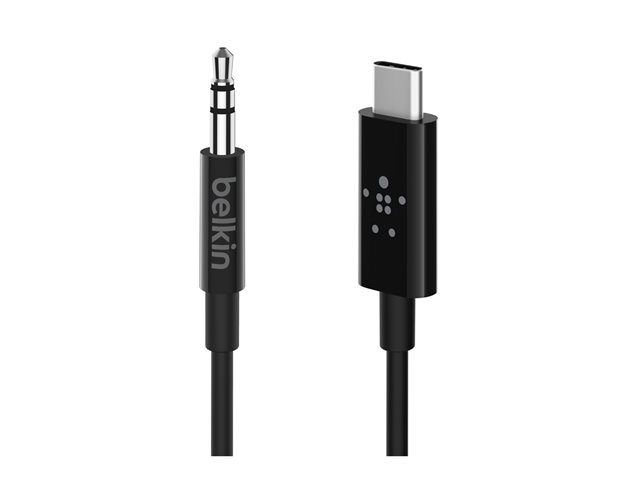 Belkin RockStar - Audio cable - 24 pin USB-C male to mini-phone stereo 3.5 mm male - 91.4 cm - black
