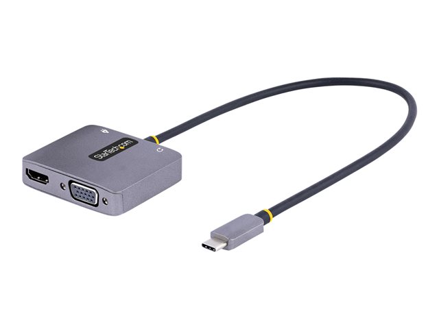 StarTech.com USB C Video Adapter, USB C to HDMI VGA Multiport Adapter w/ 3.5mm Audio Output, 4K 60Hz, HDR, 100W PD 3.0, USB C Monitor Adapter for Laptop, Thunderbolt 3/4 Compatible - USB C Display Travel Adapter (122-USBC-HDMI-4K-VGA) - Docking station - USB-C / Thunderbolt 3 / Thunderbolt 4 - HDMI, VGA