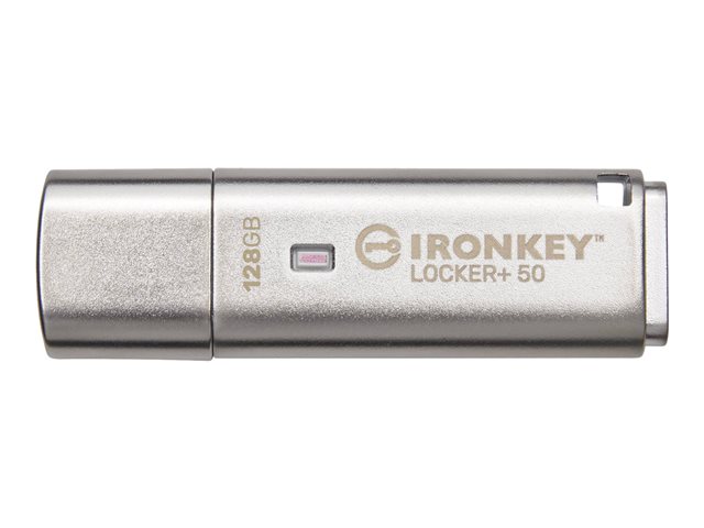 Kingston IronKey Locker+ 50 - USB flash drive - encrypted - 128 GB - USB 3.2 Gen 1