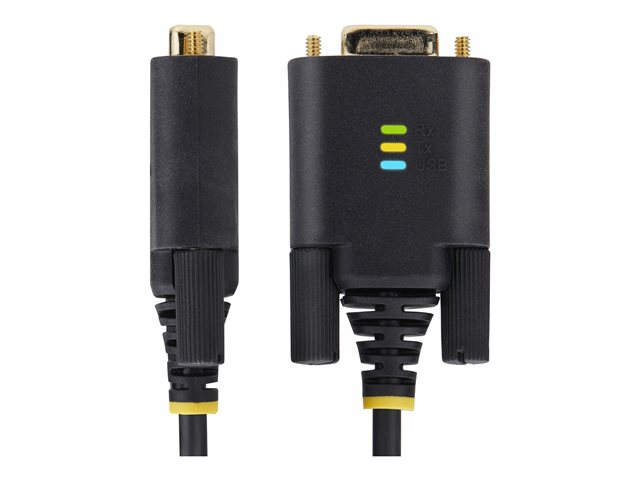 StarTech.com 3ft (1m) USB to Serial Adapter Cable, Interchangeable DB9 Screws/Nuts, COM Retention, USB-A to DB9 RS232, FTDI IC, Level-4 ESD Protection, Windows/macOS/ChromeOS/Linux - Rugged TPE Construction (1P3FFCB-USB-SERIAL) - USB / serial cable -