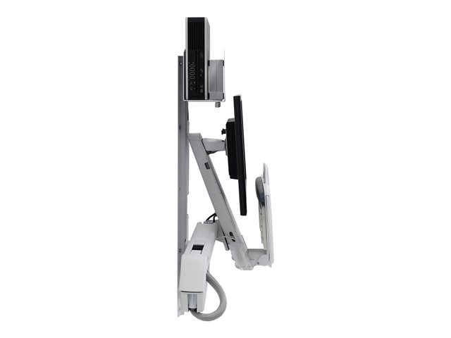 Ergotron StyleView Sit-Stand Combo System - Mounting kit (handle, CPU holder, mouse holder, 2 track covers, 2 cable channels, wrist rest, barcode scanner holder, wall CPU mount, adjustable monitor arm, wall track 34\", CPU and arm track mount bracket kits, keyboard tray with left/right mouse tray, combo arm, VESA mount) - Constant Force Technology - for LCD display / PC equipment - medium CPU holder - aluminium, high-grade plastic - white - screen size: up to 24\"
