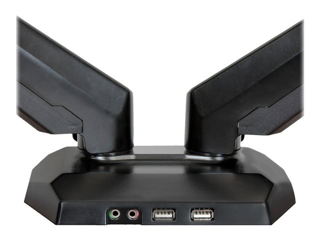 StarTech.com Desk Mount Dual Monitor Arm - One-Touch Height Adjustment (ARMSLIMDUO) - Mounting kit - adjustable arm - for LCD display - aluminium - black - screen size: 12\"-32\" - desk-mountable - for P/N: ACCSMNT, DK30A2DH, DK30C2DAGPD, DK30C2HAGPD, PXT101YUK, TB3DK2DPM2, TB3DK2DPPD