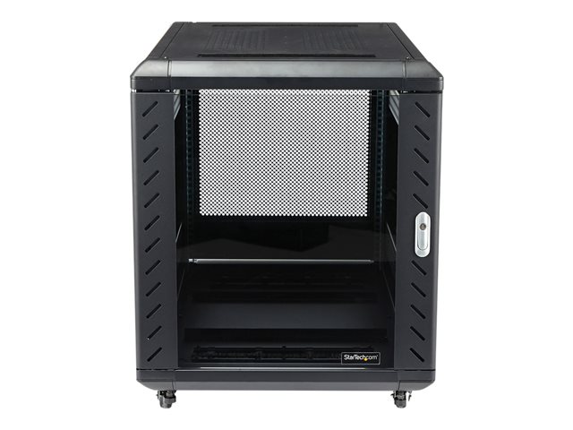 StarTech.com 12U AV Rack Cabinet - Network Rack with Glass Door - 19 inch Computer Cabinet for Server Room or Office (RK1236BKF) - Rack cabinet - black - 12U - 36\"