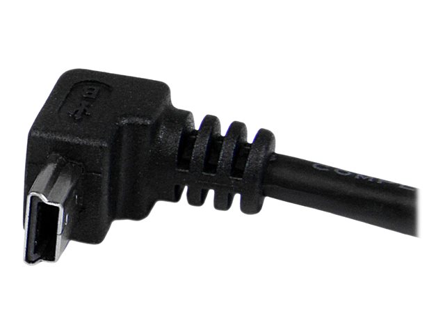 StarTech.com Down Angle Mini USB Cable - 2m - Black - USB A to Mini USB B - USB to Mini USB Cable - Mini USB Charger - USB A to Mini B (USBAMB2MD) - USB cable - USB (M) to mini-USB Type B (M) - USB 2.0 - 2 m - 90° connector, molded - black