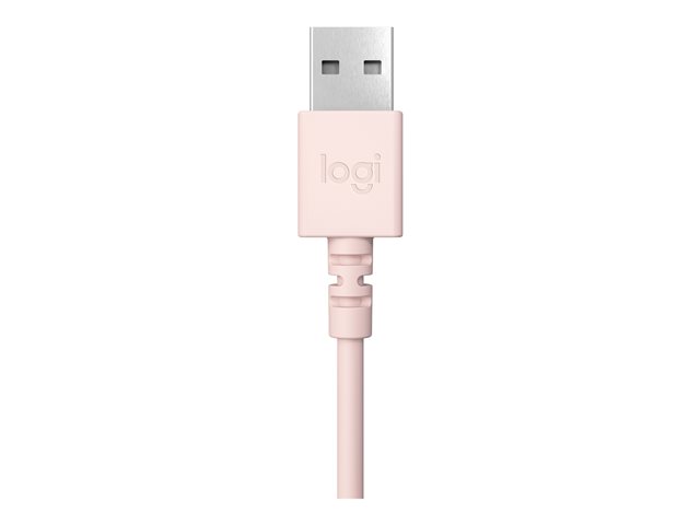 Logitech H390 - Headset - on-ear - wired - USB-A - rose
