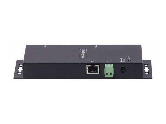 StarTech.com 2P Serial to Ethernet Adapter, IP LAN to RS232 DB9 Converter - Device server - 2 ports - 100Mb LAN, RS-232 - wall / DIN rail mountable - TAA Compliant