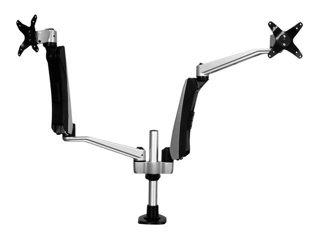 StarTech.com Desk Mount Dual Monitor Arm - Full Motion Articulating Arms - Premium Dual Monitor Stand - For up to 30\" (19.8lb/9kg) VESA Mount Monitors - Tool-less Assembly - Steel & Aluminum - Mounting kit (desk mount, grommet clamp) - full-motion - for LCD display - plastic, aluminium, steel - black, silver - screen size: 30\" - for P/N: ACCSMNT, DK30A2DH, DK30C2DAGPD, DK30C2HAGPD, PXT101YUK, TB3DK2DPM2, TB3DK2DPPD
