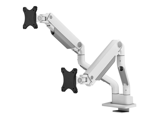 Neomounts DS70S-950WH2 NEXT One - Mounting kit (monitor arm, clamp mounting base, grommet mount) - full-motion - for 2 LCD displays - aluminium - white - screen size: 17\"-35\" - desk-mountable