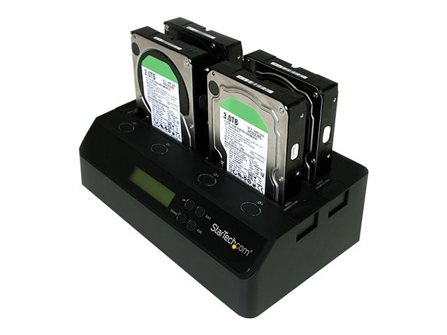StarTech.com 4 Bay USB 3.0/ eSATA Hard Drive Duplicator Dock for 2.5\" & 3.5\" SATA/ IDE SSD HDD - Standalone 1:3 Copier Docking Station (SATDOCK4U3RE) - Hard drive duplicator - 4 bays (SATA-300) - for P/N: SVA12DN4NEUA