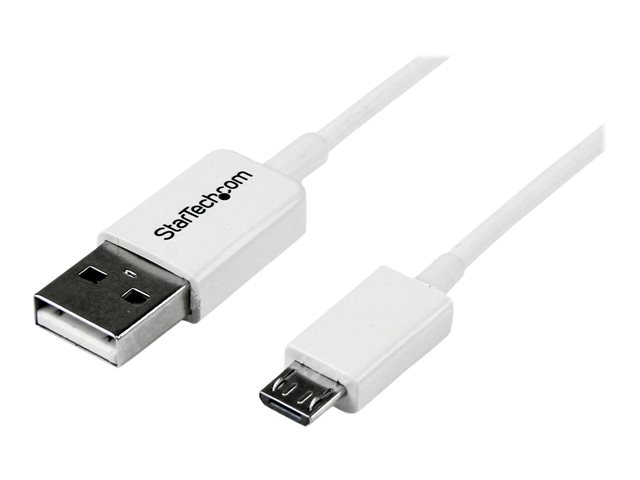 StarTech.com 3.3 ft. (1 m) USB to Micro USB Cable - USB 2.0 A to Micro B - White - Micro USB Cable (USBPAUB1MW) - USB cable - Micro-USB Type B (M) to USB (M) - USB 2.0 - 1 m - molded - white - for P/N: USBEXTPAA1MW, USBEXTPAA2MW, USBEXTPAA3MW, USBPAUB2MW, USBPAUB50CMW