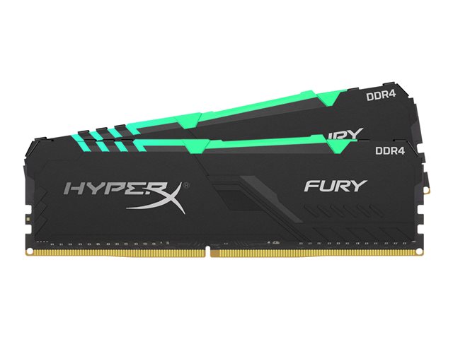 HyperX FURY RGB - DDR4 - kit - 16 GB: 2 x 8 GB - DIMM 288-pin - 3200 MHz / PC4-25600 - CL16 - 1.35 V - unbuffered - non-ECC - black