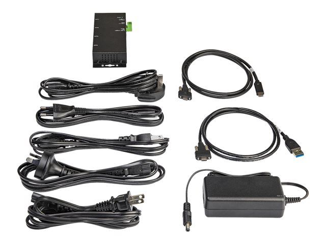 StarTech.com 4 Port USB C Hub 10Gbps, Metal Industrial USB-C Hub, 2x USB-C & 2x USB-A, ESD Surge Protection, USB-C or USB-A Host, Self-Powered, Mountable USB 3.1 Gen 2 Type-C Hub - Commercial/Rugged USB Hub - Hub - 2 x USB 3.2 Gen 2 + 2 x USB-C 3.2 Gen 2 - desktop