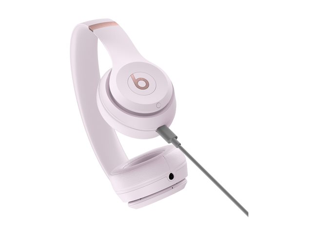 Beats Solo 4 - Headphones with mic - on-ear - Bluetooth - wireless - 3.5 mm jack, USB-C - noise isolating - pink cloud