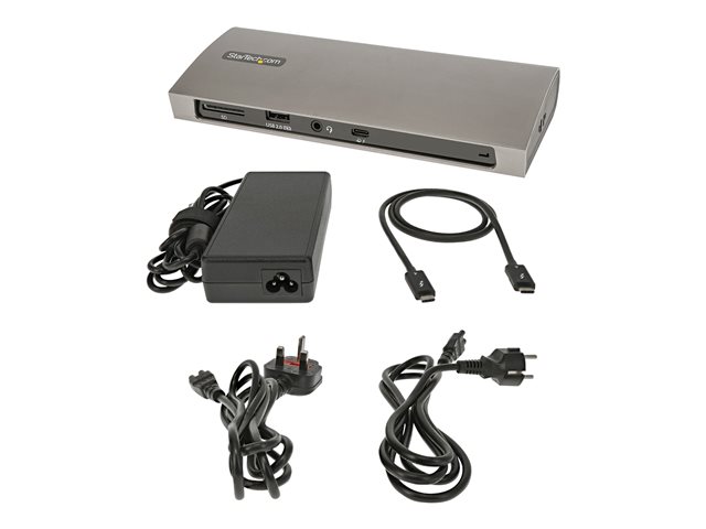 StarTech.com Thunderbolt 4 Dock, 96W Power Delivery, Single 8K/Dual Monitor 4K 60Hz, 3xTB4/USB4 ports, 4xUSB-A, SD, GbE, Thunderbolt 4 Docking Station for Windows or TB3 MacBook, 0.8m - Docking station - Thunderbolt 4 - 3 x Thunderbolt - 1GbE