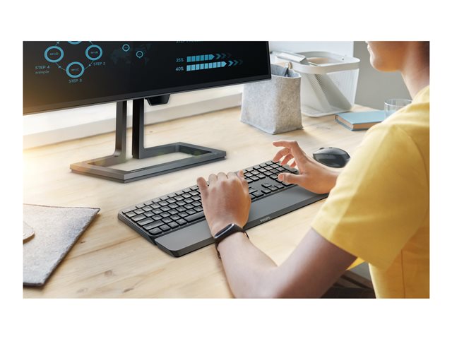Philips 6000 series US International Wireless keyboard-mouse combo 2.4GHz Wireless Bluetooth 3.0/5.0 Detachable palm rest Up to 3200 DPI