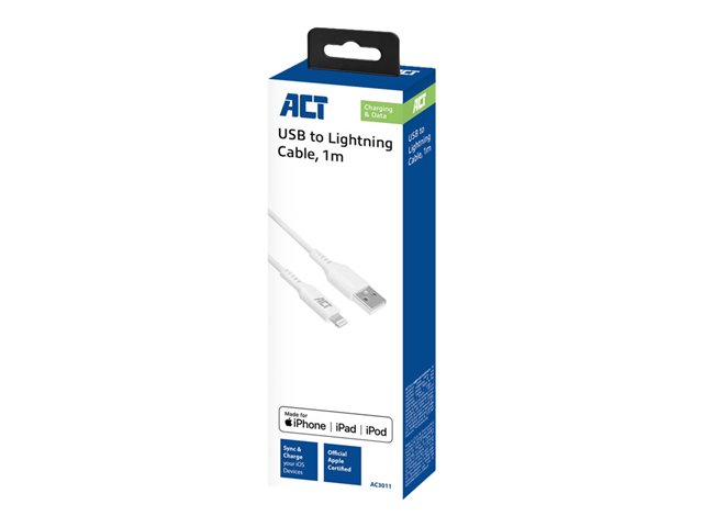 Lightning-kabel - USB male naar Lightning male - 1 m - wit