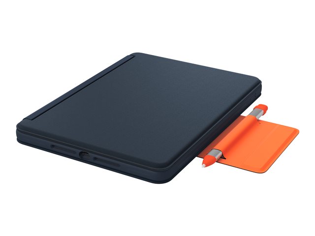 Logitech Rugged Combo 3 Touch for Education - Keyboard and folio case - with trackpad - Apple Smart connector - QWERTY - Pan Nordic - classic blue - academic - for Apple 10.2-inch iPad (7th generation, 8th generation, 9th generation)